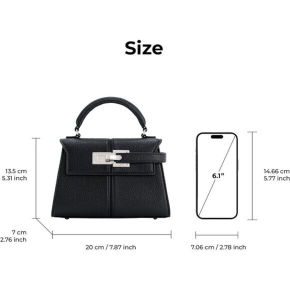 🆕Jw Pei Women Black Vegan Leather Imported Elegant Sustainable Top Handle Bag - Picture 10 of 10